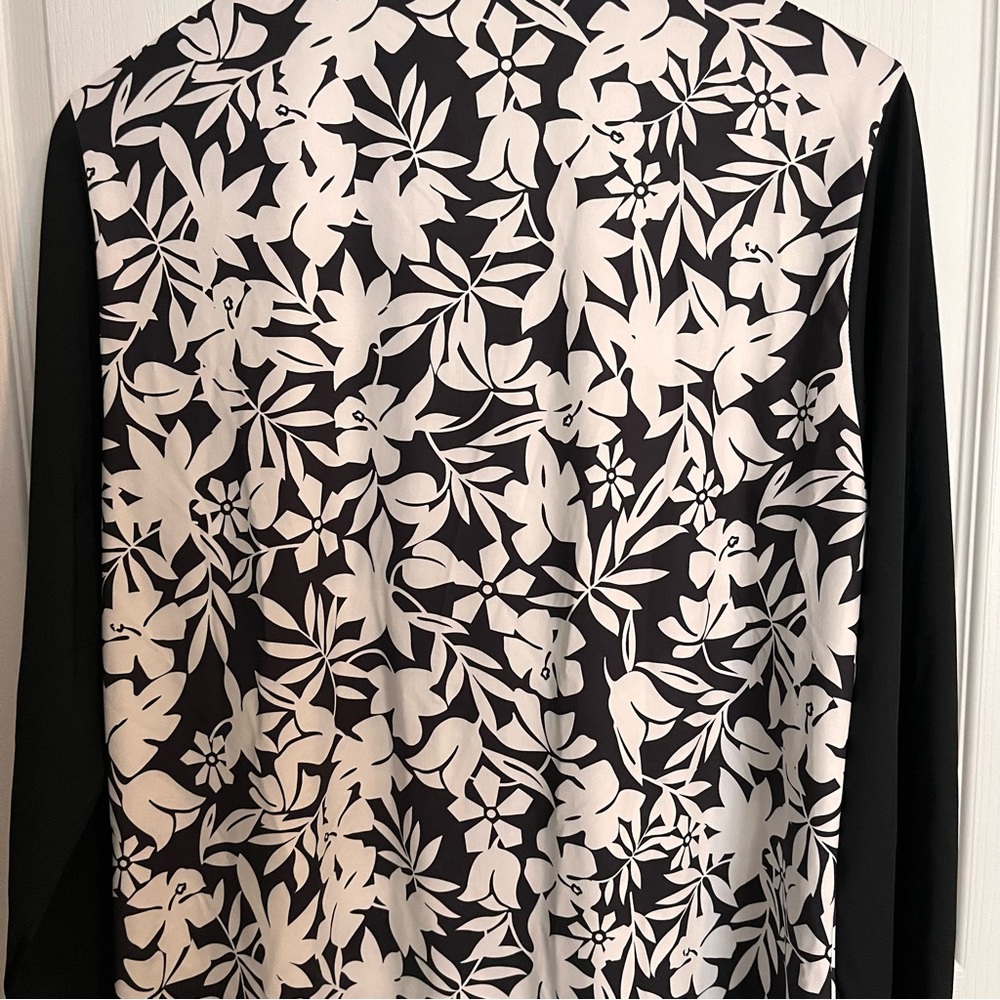 Soneven Black and White Floral 1/4 Zip Golf Polo Wicking Top Size XL - Picture 9 of 11